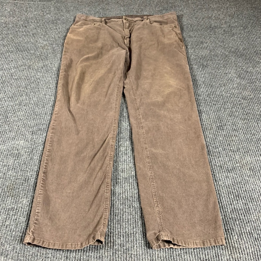 Prana Pants Mens‎ 38x32 Brown Corduroy Straight Leg Organic Cotton Blend Casual